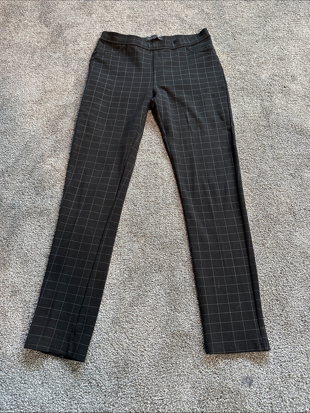 Men's Black Windowpane Dress Pants